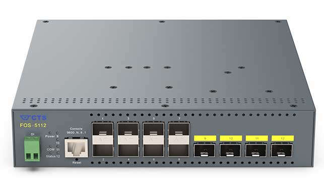 8ポート 100/1000X + 4ポート 1/10G SFP+ 管理機能搭載レイヤ2光ファイバ集約スイッチ