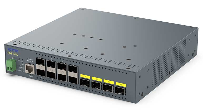 8ポート 100/1000X + 4ポート 1/10G SFP+ 管理機能搭載レイヤ2光ファイバ集約スイッチ