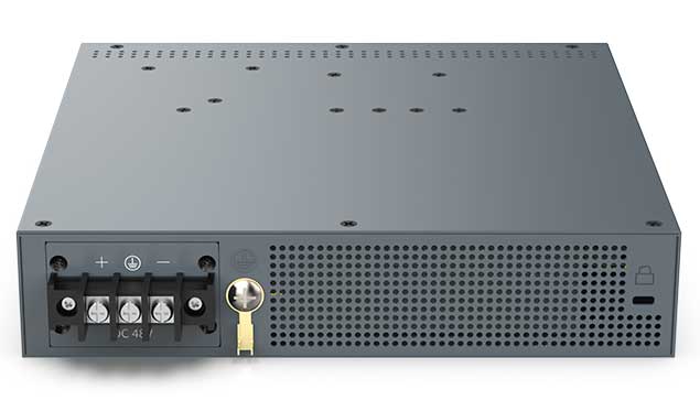 8ポート 100/1000X + 4ポート 1/10G SFP+ 管理機能搭載レイヤ2光ファイバ集約スイッチ
