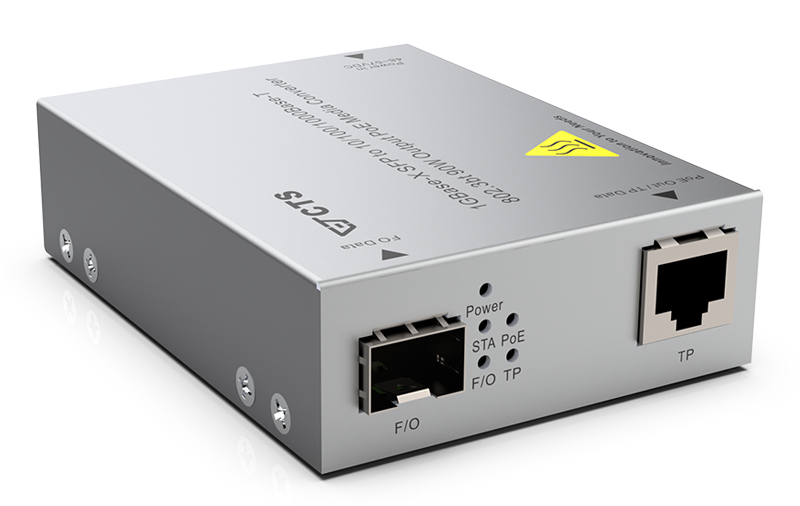 耐温度環境PoE++メディアコンバータ（100M/1Gbps SFP）