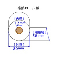 感熱ロール紙 58×80mm 80巻