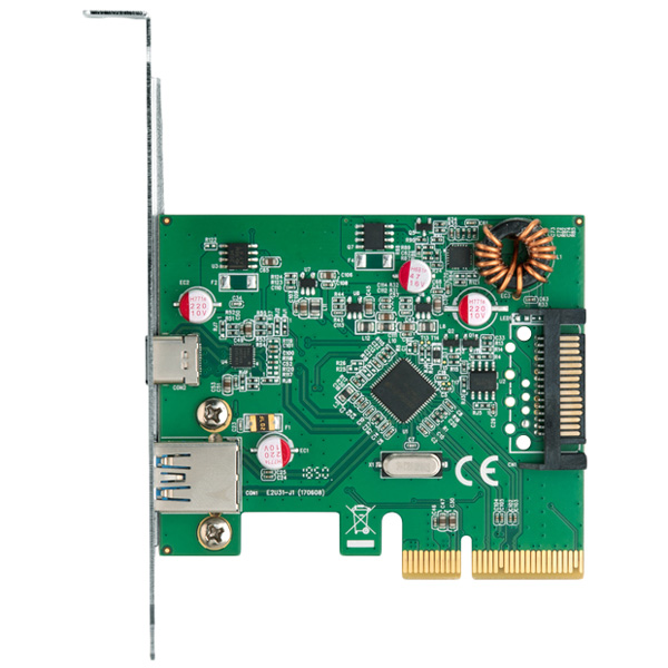 ポートを増やしタイ USB3.1 Gen2(Type-A×1 + Type-C×1) PCI Express×4接続インターフェイスカード