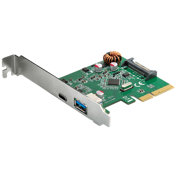 ポートを増やしタイ USB3.1 Gen2(Type-A×1 + Type-C×1) PCI Express×4接続インターフェイスカード