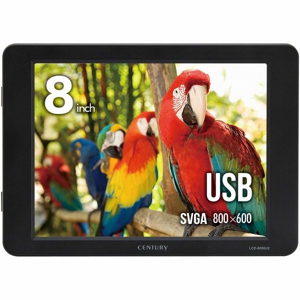 8インチUSB接続サブモニター plus one (8型/800×600/USB/ブラック/スピーカー:なし)