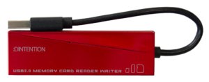 USB2.0 マルチメモリーカードリーダーライター (SDメモリーカード、microSDカード、メモリースティックPRO) レッド