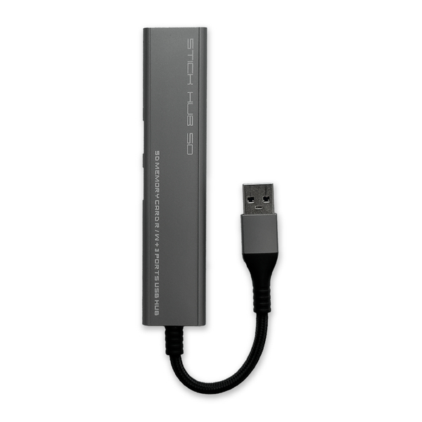SDメモリーカードリーダー・ライター付き3ポートUSBハブ「STICK HUB SD」 USB A ライトグレー