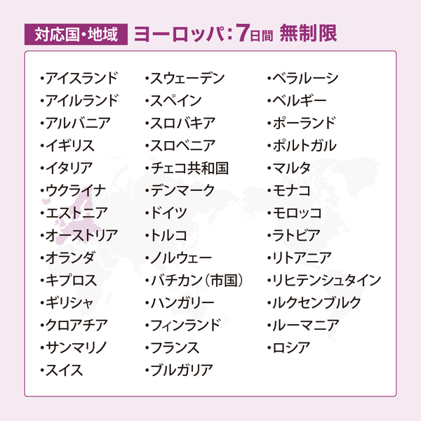 DHA Mobile E1プリペイド無制限 ヨーロッパ41か国7日プラン