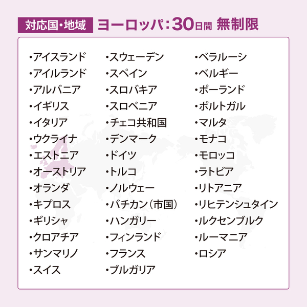 DHA Mobile E1プリペイド無制限 ヨーロッパ41か国30日プラン