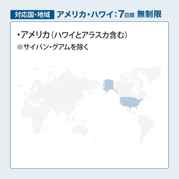 DHA Mobile E1プリペイド無制限 アメリカ・ハワイ7日プラン