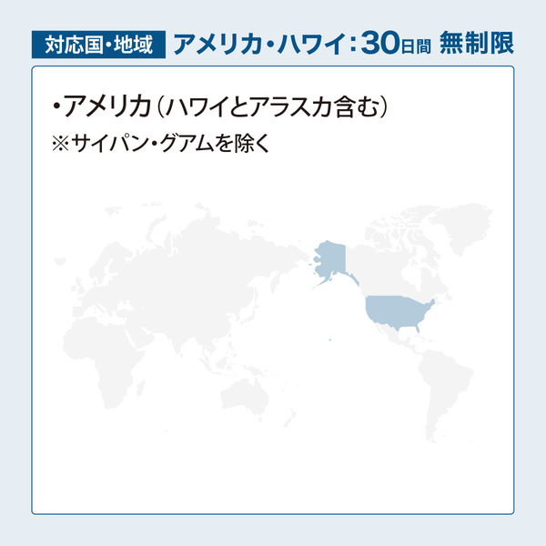 DHA Mobile E1プリペイド無制限 アメリカ・ハワイ30日プラン