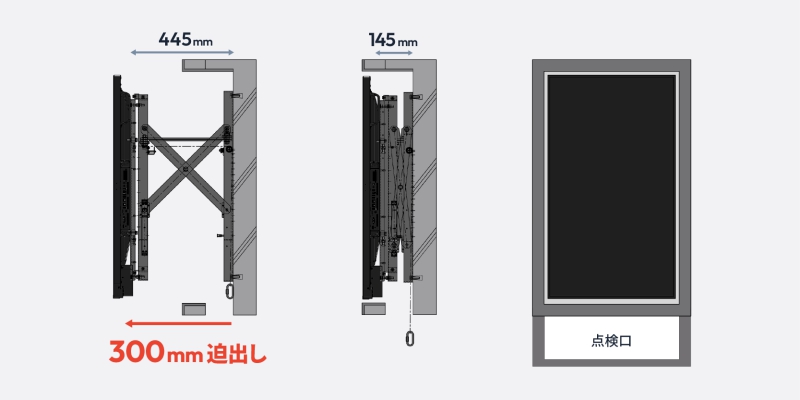 最大300mm迫出し