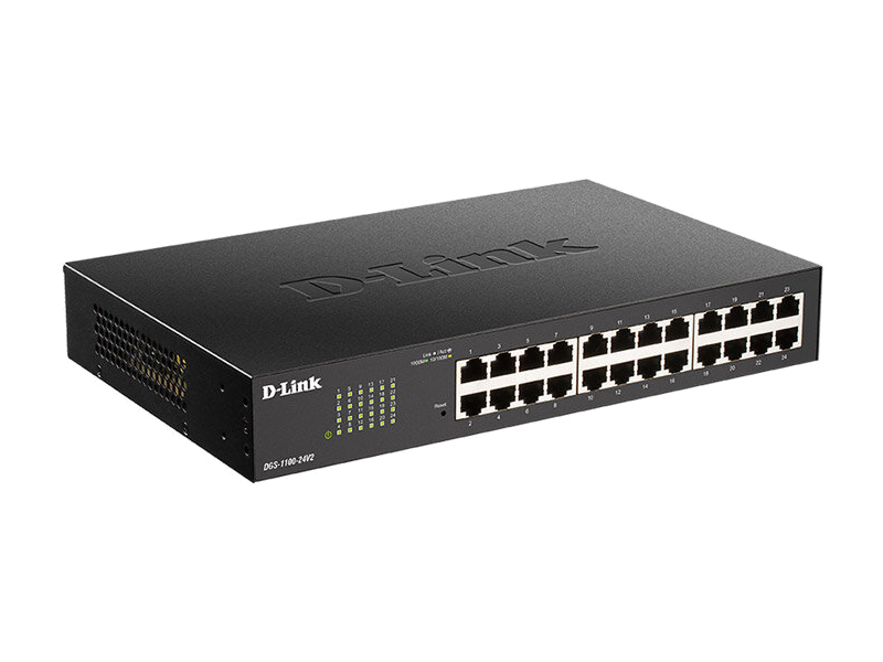 DGS-1100-24V2 ギガビットL2 Easyスマートスイッチ、10/100/1000BASE-Tポート×24、ファンレス、リミテッドライフタイム保証対象