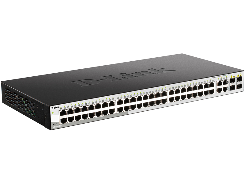 DGS-1210-52 ギガビットL2スマートスイッチ、10/100/1000BASE-Tポート×52(SFPコンボスロット×4)、リミテッドライフタイム保証