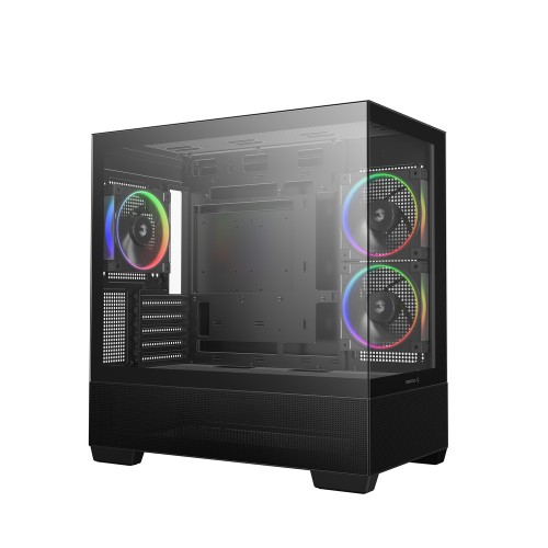 CG380 3F/パノラマデザインPCケース/ブラック/背面コネクタMB対応(MicroATX)/ARGBファン3基標準搭載/360mmラジエーター対応
