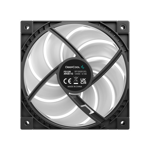 FD12R ARGB V2/120mm ARGBケースファン/リバースブレードモデル/新型クローズドホイール採用で冷却性・静音性を強化/Hydro Bearing/ブラック