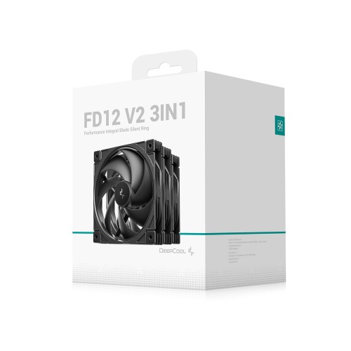 FD12 V2 3IN1/120mmケースファン 3個入りパック/セミ・インテグラルブレード構造採用/冷却性・静音性・耐久性を向上/Hydro Bearing/防振ダンパー/3相4極6スロットモーター