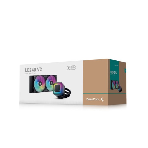 LE240 V2/240mm水冷CPUクーラー/ブラック/フロスト仕上げのポンプヘッド/PWM制御ウォーターポンプ/ARGBファン/Intel LGA1851/1700/1200/1151/1150/1155/AMD AM5/AM4