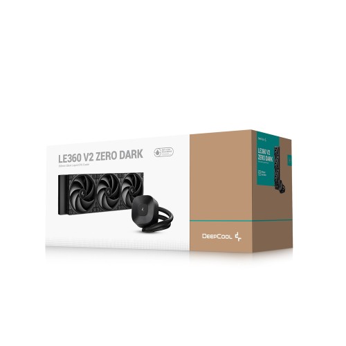 LE360 V2 ZERO DARK/360mm水冷CPUクーラー/オールブラックデザイン/PWM制御ウォーターポンプ/静音リングファン/Intel LGA1851/1700/1200/1151/1150/1155/AMD AM5/AM4