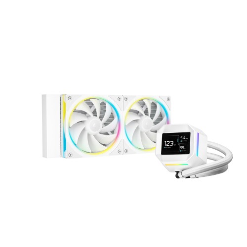 LM240 WH/240mm水冷CPUクーラー/2.4インチIPS液晶ディスプレイ/第6世代ポンプ/「FL12 SE」ARGBファン/Intel LGA1851/1700/1200/1151/1150/1155/AMD AM5/AM4