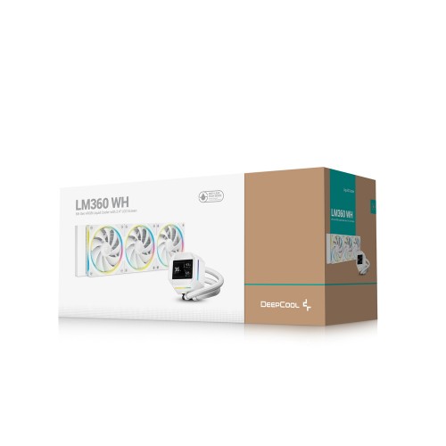 LM360 WH/360mm水冷CPUクーラー/2.4インチIPS液晶ディスプレイ/第6世代ポンプ/「FL12 SE」ARGBファン/Intel LGA1851/1700/1200/1151/1150/1155/AMD AM5/AM4