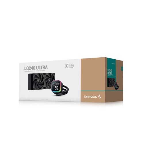 LQ240 ULTRA/240mm水冷CPUクーラー/CPU動作状況を表示可能なディスプレイ/高効率オールブラックファン/高効率ポンプ/Intel LGA1851/1700/1200/1151/1150/1155/AMD AM5/AM4