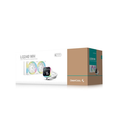 LQ240 WH/240mm水冷CPUクーラー/CPU動作状況を表示可能なディスプレイ搭載/FL12 WHファン/高効率ポンプ/Intel LGA1851/1700/1200/1151/1150/1155/AMD AM5/AM4
