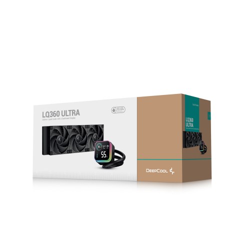 LQ360 ULTRA/360mm水冷CPUクーラー/CPU動作状況を表示可能なディスプレイ/高効率オールブラックファン/高効率ポンプ/Intel LGA1851/1700/1200/1151/1150/1155/AMD AM5/AM4