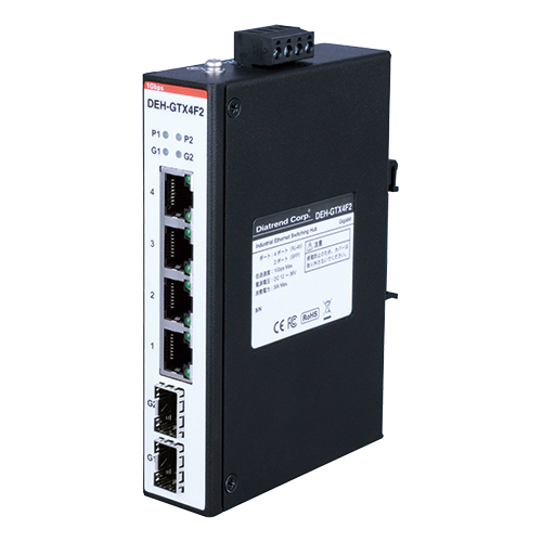 産業用イーサネットスイッチングハブ ギガビットタイプ 4ポート SFP2ポート搭載
