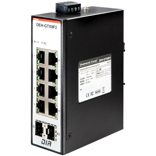 産業用イーサネットスイッチングハブ ギガビットタイプ 8ポート SFP2ポート搭載
