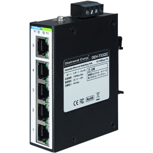 産業用イーサネットスイッチングハブ 10Base-T/100Base-TXタイプ 5ポート