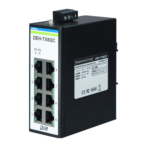 産業用イーサネットスイッチングハブ 10Base-T/100Base-TXタイプ 8ポート
