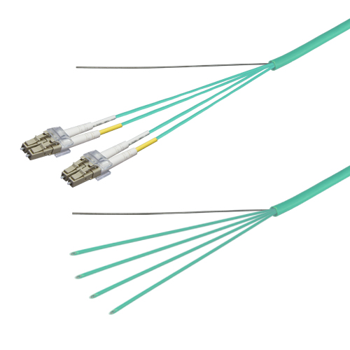 光ファイバーケーブル (OM3マルチモード/LC-コネクタなし/屋内/4芯) 2m