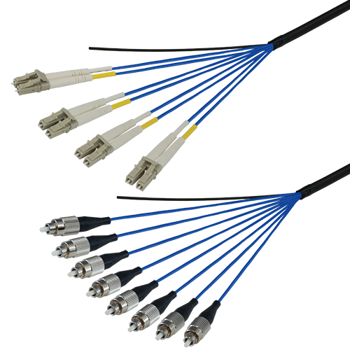 光ファイバーケーブル (マルチモード/LC-FC/屋外用(補強)LAPシース/8芯)【40m】