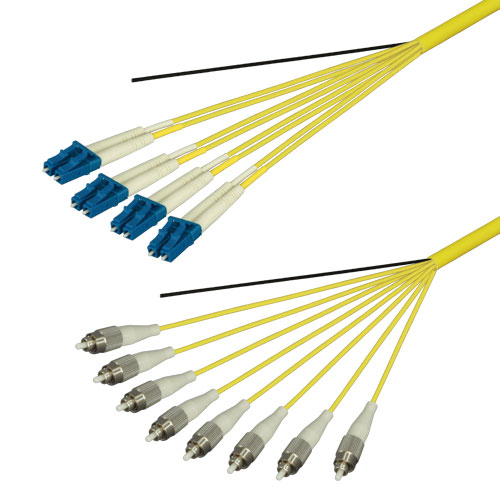 光ファイバーケーブル (シングルモード/LC-FC/屋内用(補強)/8芯)【40m】