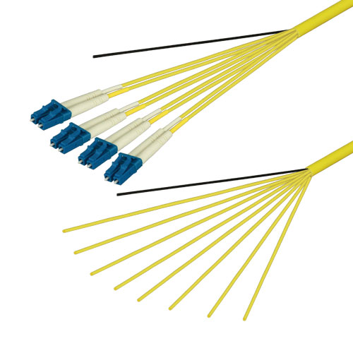 光ファイバーケーブル (シングルモード/LC-コネクタなし/屋内/8芯) 15m