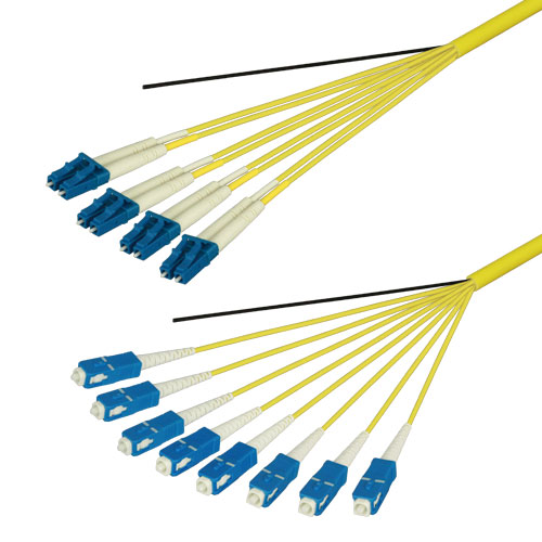 光ファイバーケーブル (シングルモード/LC-SC/屋内/8芯) 3m