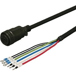 三菱ACサーボ MR-J4、MR-J3、MR-J2S対応 電源ケーブル電磁ブレーキ付き ＜可動用＞ 5m ストレートプラグ