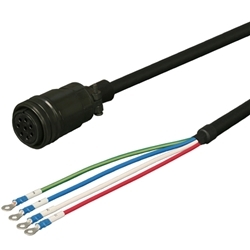 三菱ACサーボ MR-J2S対応 電源ケーブル ＜固定用＞ 5m ストレートプラグ