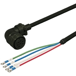 三菱ACサーボ MR-J2S対応 電源ケーブル ＜固定用＞ 30m アングルプラグ