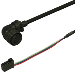 三菱ACサーボ MR-J4W、J3W対応 電源ケーブル <可動用> 30m アングルプラグ