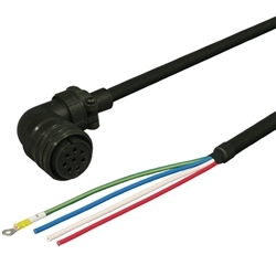 三菱ACサーボ MR-J3対応 電源ケーブル ＜固定用＞ 30m アングルプラグ