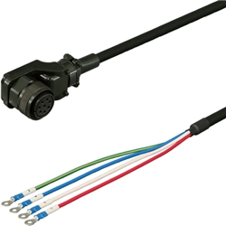 三菱ACサーボMR-J2S対応電源ケーブル<固定用> 30m 低背アングルプラグ