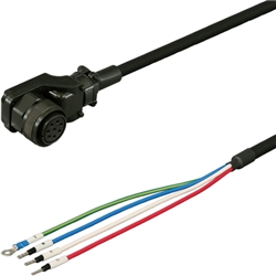 三菱ACサーボMR-J4/J3/J2S対応電源ケーブル<可動用> 30m 低背アングルプラグ