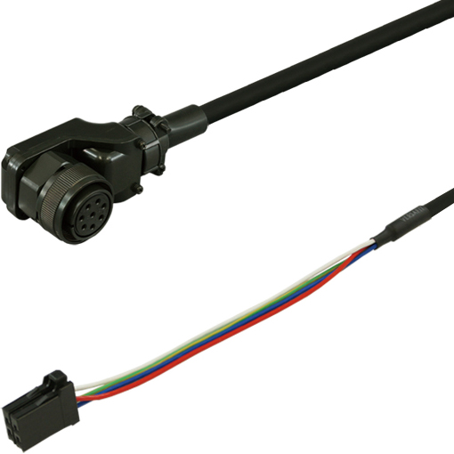 三菱ACサーボMR-J3W対応電源ケーブル<固定用> 2m 低背アングルプラグ