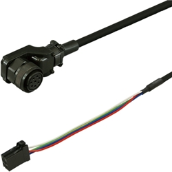 三菱ACサーボMR-J3W対応電源ケーブル<固定用> 30m 低背アングルプラグ