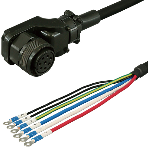 MR-J2S対応電源ケーブル電磁ブレーキ付き<可動用> 10m 低背アングルプラグ