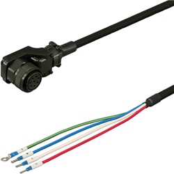 三菱ACサーボMR-J4/J3/J2S対応電源ケーブル<可動用> 20m 低背アングルプラグ
