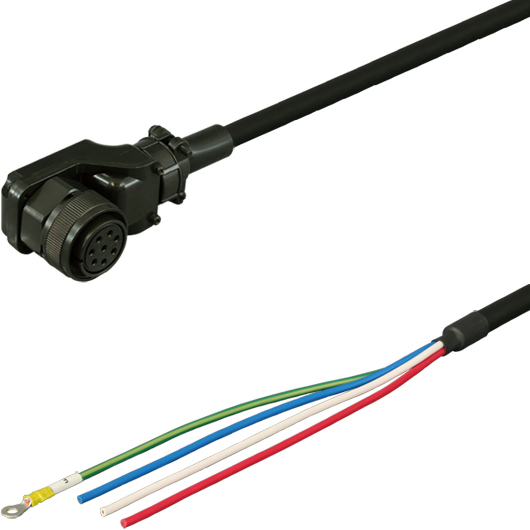 三菱ACサーボMR-J4/J3対応電源ケーブル<可動用> 20m 低背アングルプラグ