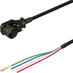 三菱ACサーボMR-J3対応電源ケーブル<固定用> 20m 低背アングルプラグ