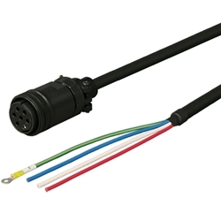 三菱ACサーボ MR-J4、J3対応 電源ケーブル ＜可動用＞ 2m ストレートプラグ